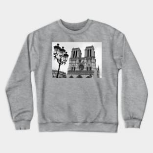 Paris Notre Dame de Paris Towers with Street Light Crewneck Sweatshirt